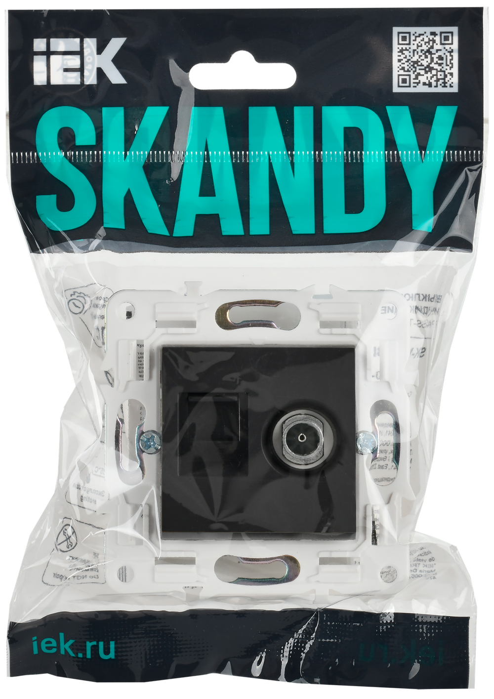 SKANDY Розетка двойная TV+RJ45 кат.6 SK-A15T титан IEK