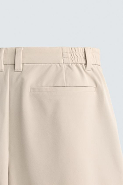 ZARA КОМФОРТНЫЕ ТЕХНОЛОГИЧНЫЕ ШОРТЫ, БЕЖЕВЫЙ