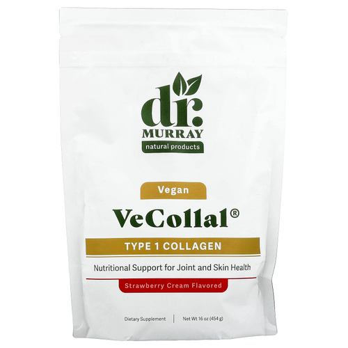 Dr. Murray's, VeCollal®, веганский коллаген типа 1, клубничный крем, 454 г (16 унций)