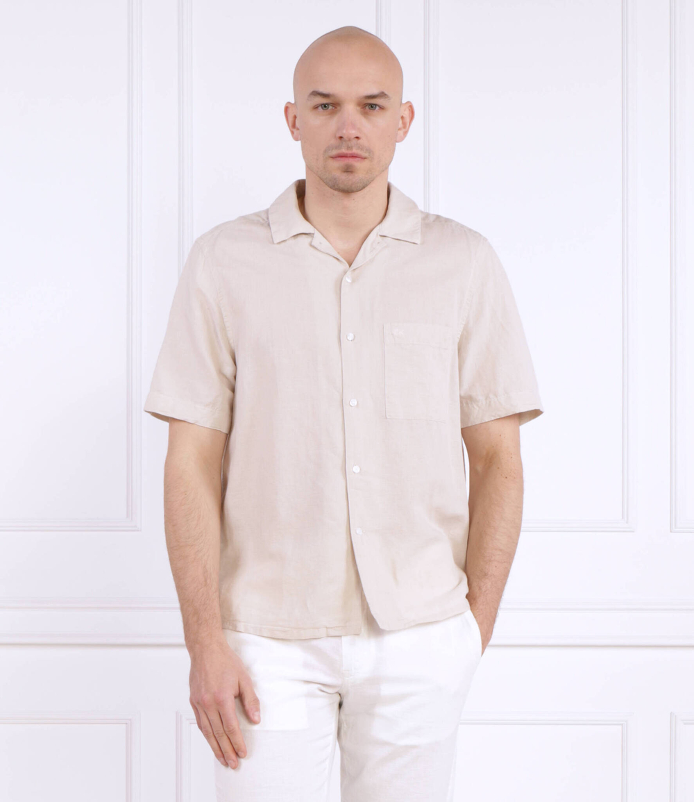 Льняная рубашка CUBAN Calvin Klein - экрю(K10K109521)