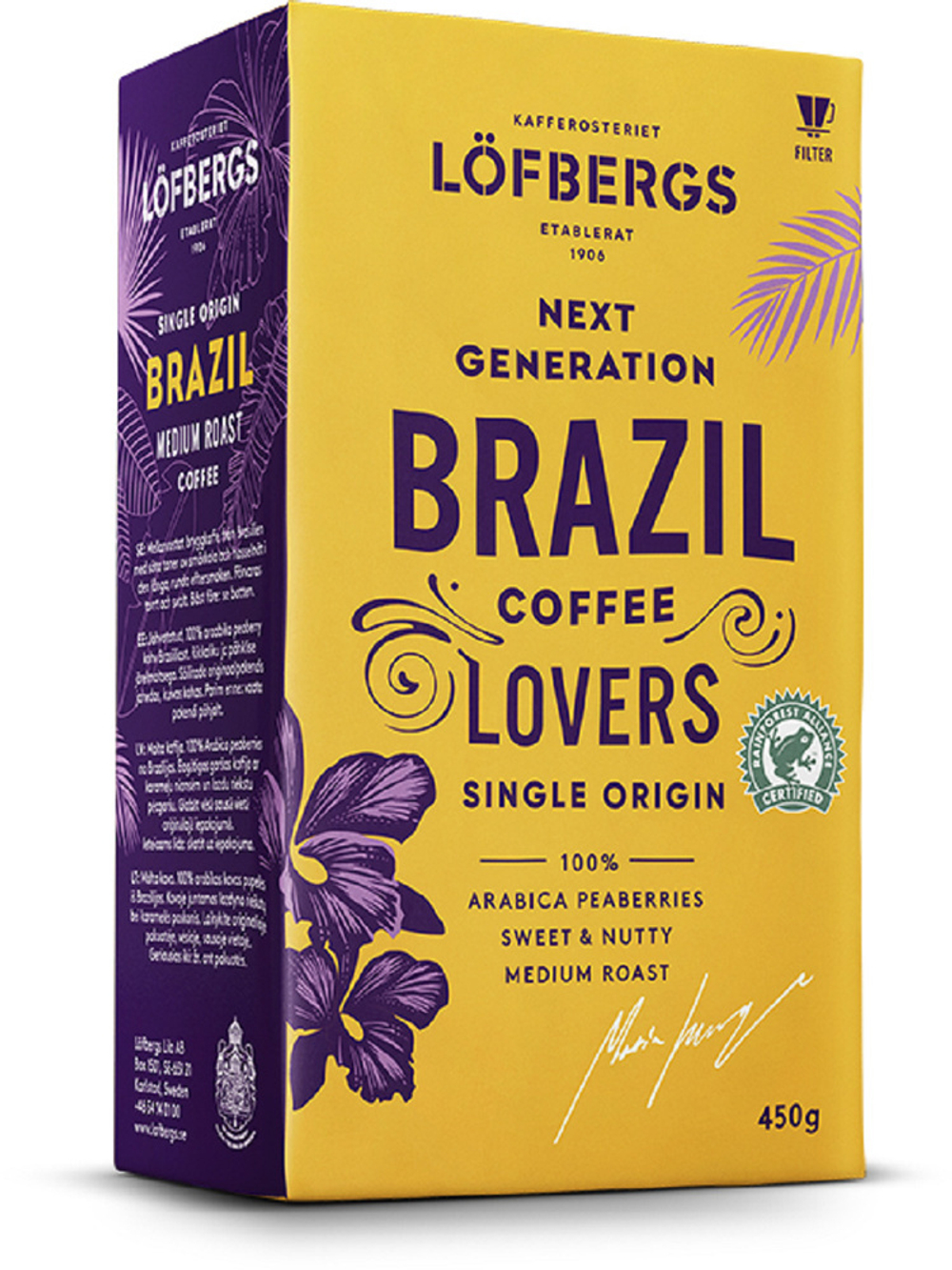 Кофе Löfbergs Brazil Single Origin, молотый, 450г. Лофбергс