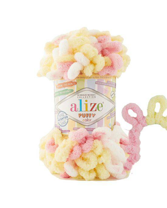 Пряжа для вязания Ализе Puffy color (100% микрополиэстер) 5х100г/9м цв.6369 282.24 9227