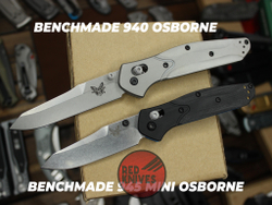 Нож Benchmade 945BK-2 Mini Osborne A+++ - черная рукоять, черный клинок