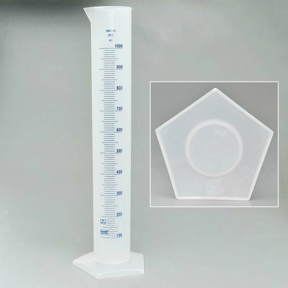 Цилиндр мерный 1000 мл, п/п, синяя градуировка, Kartell