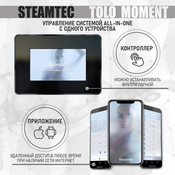 Steamtec TOLO MOMENT 225 - 22,5 кВт парогенераторы для хамама и турецкой бани / Серия PLATINUM со встроенной музыкой, пультом на 9-ти языках и возможностью монтажа без термодатчиков