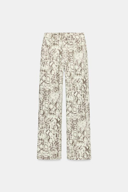ZARA ДЖИНСЫ Z1975 STRAIGHT С ВЫСОКОЙ ПОСАДКОЙ И АНИМАЛИСТИЧЕСКИМ ПРИНТОМ, ЗМЕИНЫЙ ПРИНТ
