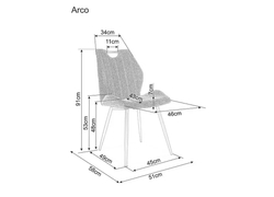 Стул SIGNAL ARCO Brego 31 светло-бежевый/черный