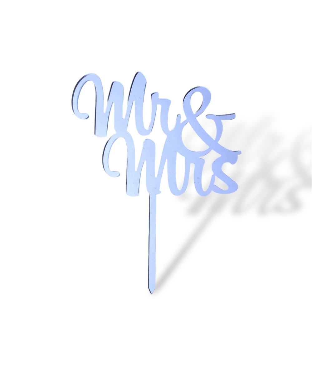 Топпер на палочке  "Mr Mrs" , 10см, акрил  2мм