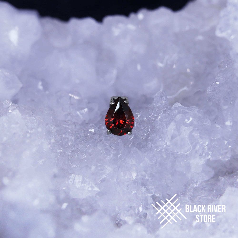 1K Pear Garnet CZ