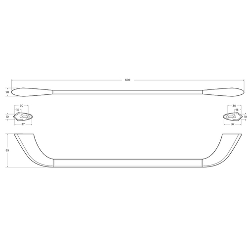 Полотенцедержатель Cezares Liner LINER-TH-60-GM Оружейная сталь