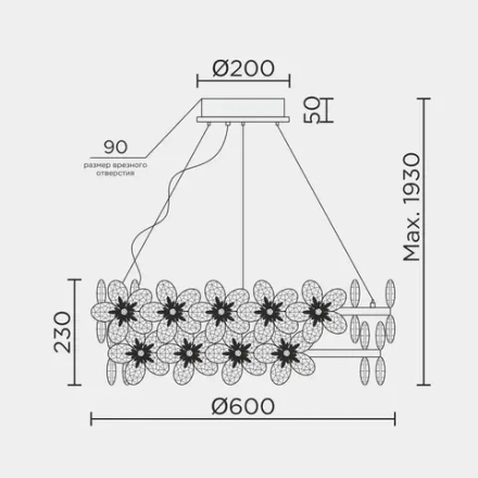 Подвесная люстра MODELUX ML.9520.600 GD