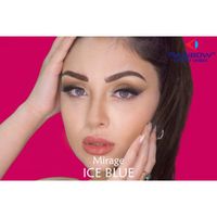 Голубые линзы с окантовкой для карих глаз на 3 мес Rainbow Ice blue / Раинбов