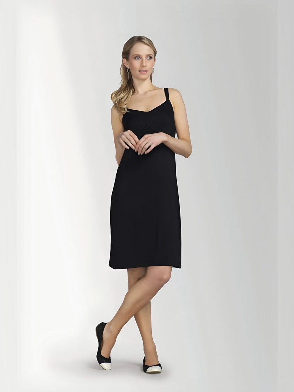 Платье Dress Short со встроенным лифом, модал черный Amoena