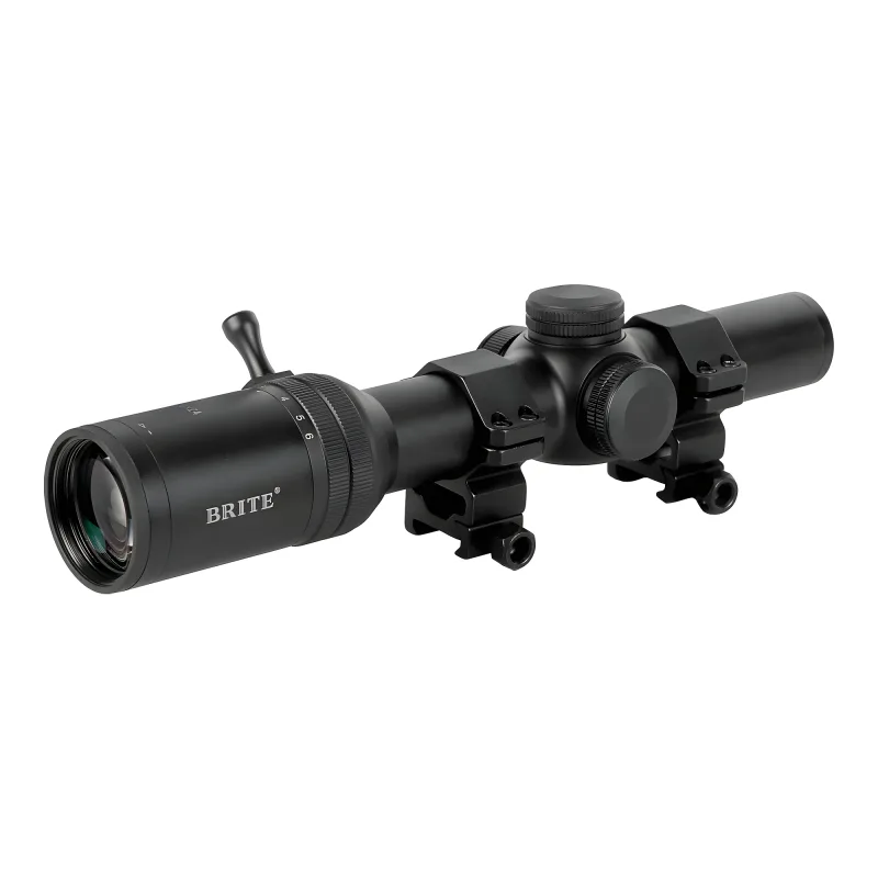 Прицел оптический BRITE LPVO 1-6X24 IR - с крепежными кольцами, вид со стороны окуляра