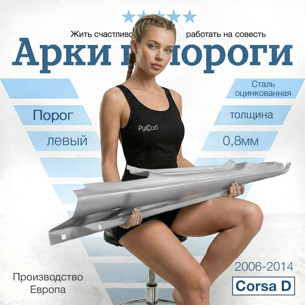 Порог левый Opel Corsa D 2006-2014 (Klokkerholm)