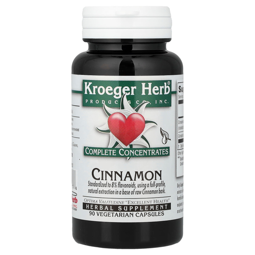 Kroeger Herb Co, комплексные концентраты, корица, 90 вегетарианских капсул