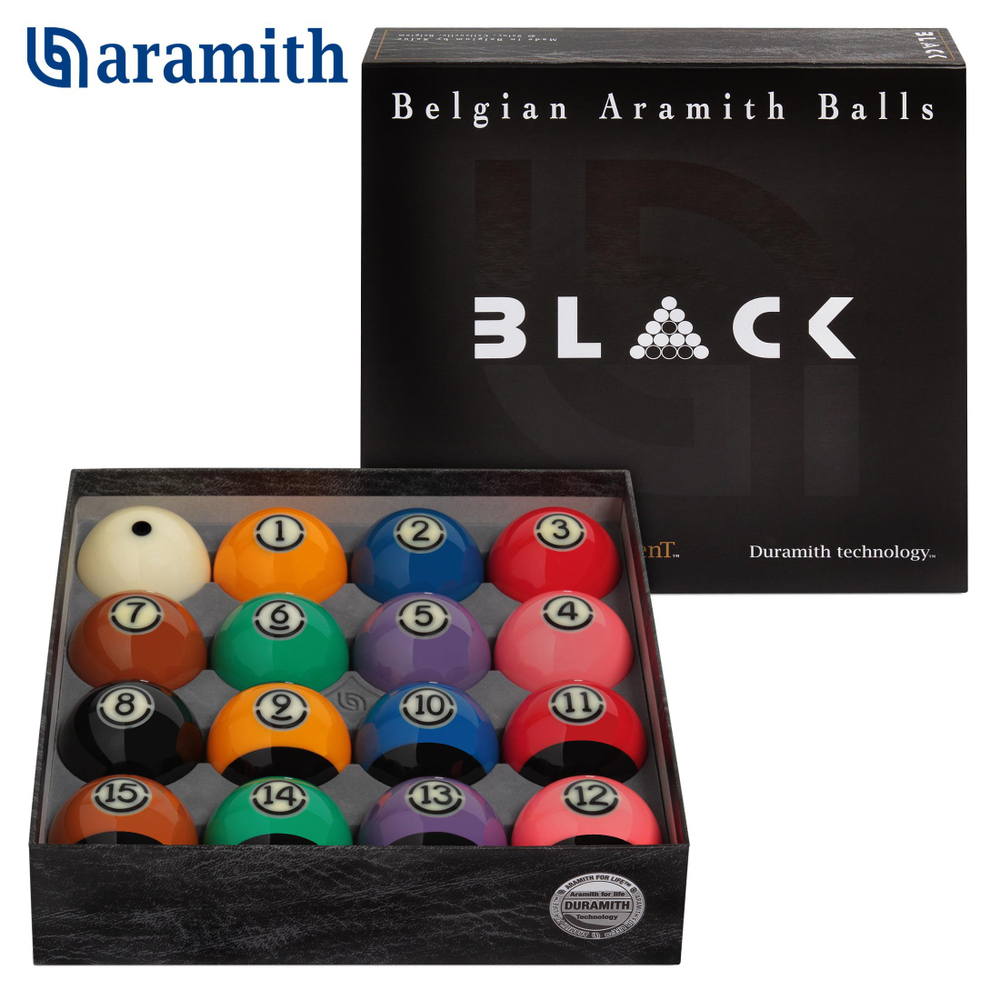 Шары для американского пула 57,2 мм "Aramith Tournament Pool Black TV"
