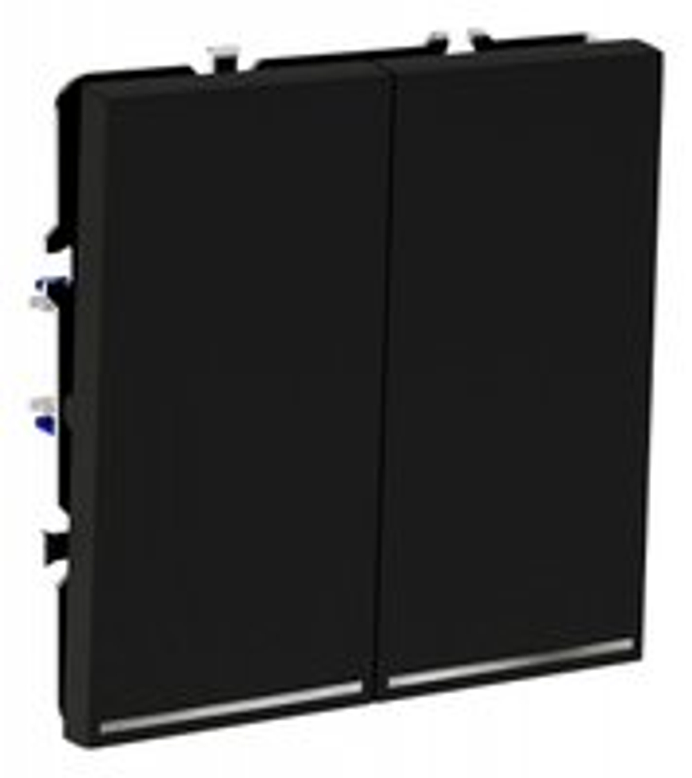 Выключатель проходной двухклавишный с подсветкой без рамки Voltum S70 VLS020408