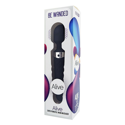 Черный wand-вибратор 20см Adrien Lastic Alive Be Wanded