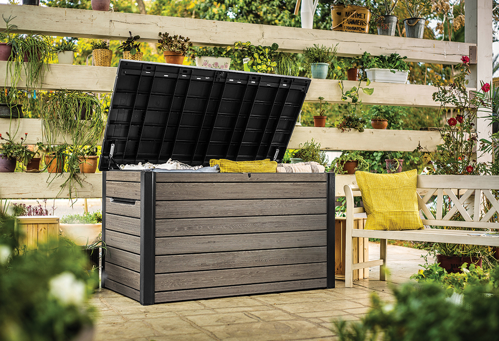 Пластиковый сундук Keter Deco deck 870 л ashwood