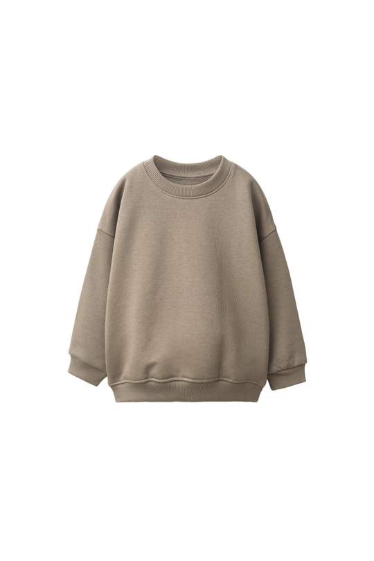 ZARA ОДНОТОННАЯ ТОЛСТОВКА, СЕРОВАТО-КОРИЧНЕВЫЙ