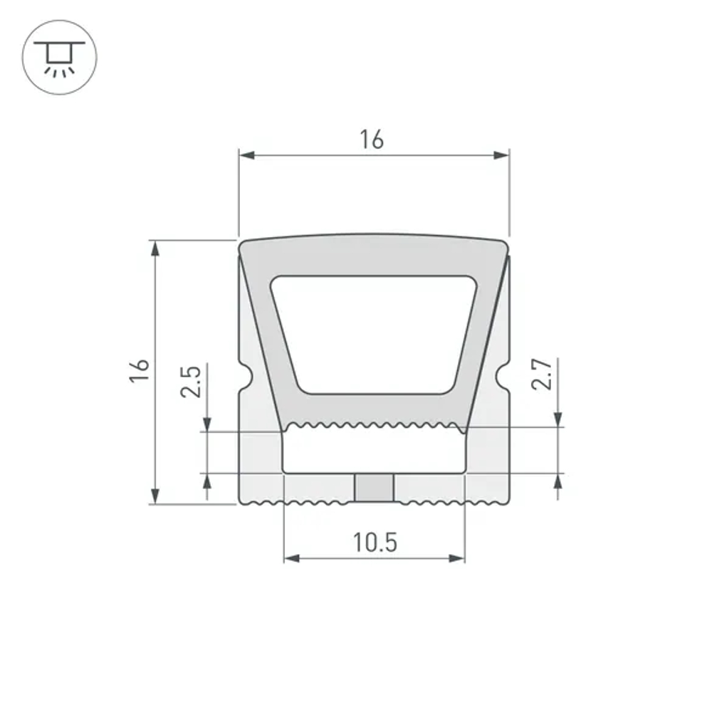Силиконовый профиль WPH-FLEX-1616-TOP-S11-50m WHITE (Arlight, Силикон) 040832