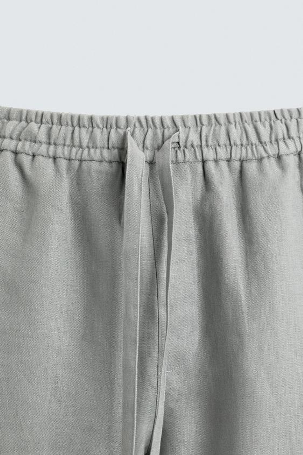 ZARA БРЮКИ RELAXED FIT ИЗ 100% ЛЬНА, СВЕТЛО-СЕРЫЙ