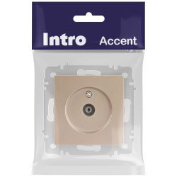 Розетка Intro Accent 6-301-04 TV одиночная, IP20, СУ, шампань | Intro