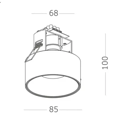 ST260.548.01 Св-к встр. Белый GU10 1*50W IP20 D85xH104 220V Без ламп