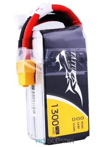 АКБ Gens Ace 1300mAh 14.8V 75C 4S1P Lipo Battery Pack XT60 Plug Racing