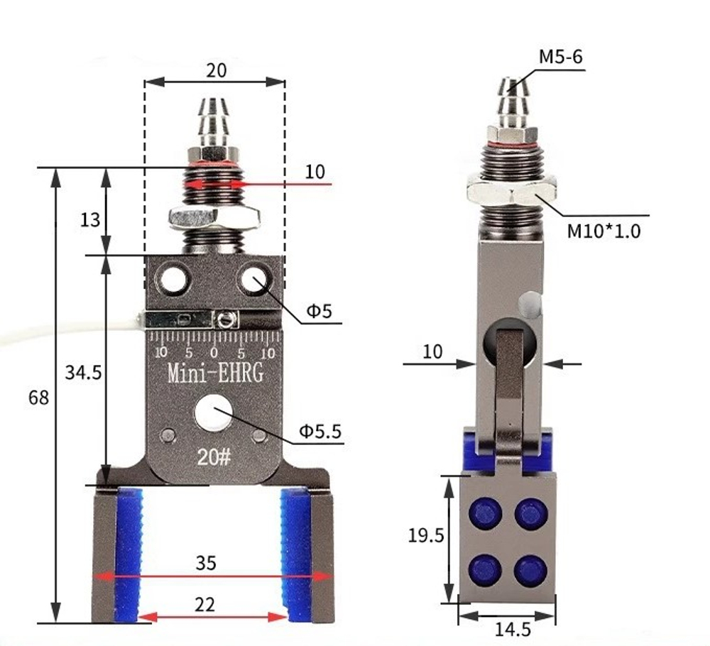 Mini-ehrg-20 # (clamping range: 9-22mm) send detection sensor line