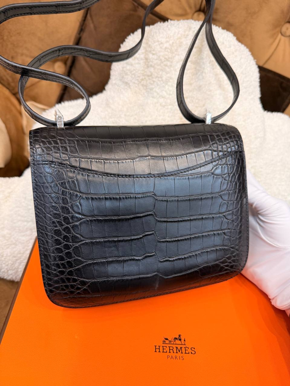Сумка Hermes Constance mini American Aliligator