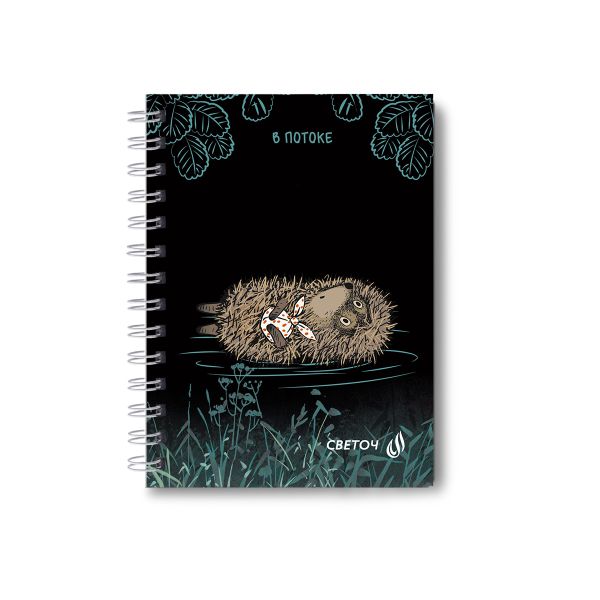 Записная книжка с твердым переплетом, матовая ламинация (лицензия), на гребне A6 120 л. 4 шт клетка, Всё туманно 01590, ЗК225 Светоч