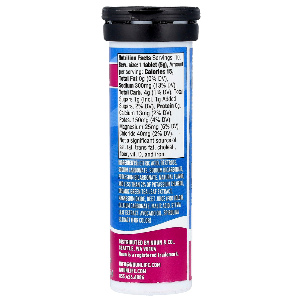 Nuun, Sport Hydration + кофеин, шипучий электролитный напиток, со вкусом лесных ягод, 10 таблеток