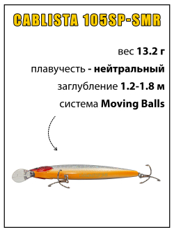 Воблер минноу Cablista 105SP SMR 13.2 г цвет #16