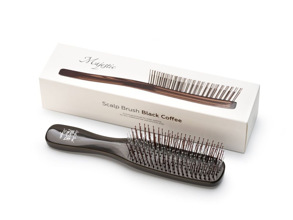 Расческа Majestic Scalp Brush черный кофе
