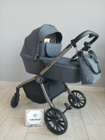 Коляска модульная  3в1 Baby shell (Dark Grey/Black chrome BBS-009)