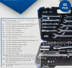 Набор инструментов 1/4'' 1/2'', 82пр. (6-гран) Scheppach Sch-4821-5