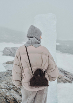 POLENE СУМКА NUMERO NEUF MINI MERINO, КОРИЧНЕВЫЙ