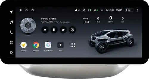 Магнитола для Hyundai Tucson 3 2015-2018 (без штатной КЗВ, рамка серебро) - Teyes LUX ONE ROUND монитор 12.3" 2K QLED на Android 10, Быстрая, CarPlay, 4G SIM-слот