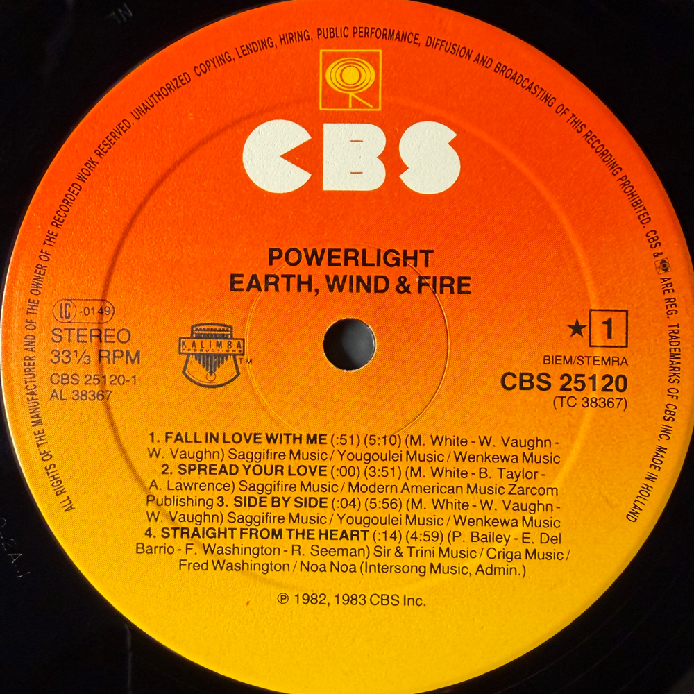 Earth, Wind & Fire - Powerlight (Голландия 1983г.)