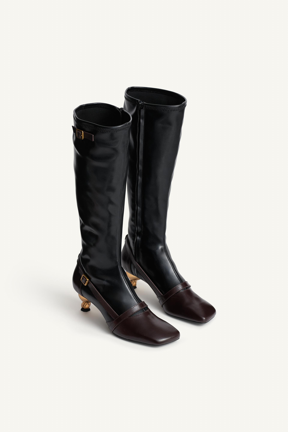 ZARA САПОГИ С КОНТРАСТНЫМИ ДЕТАЛЯМИ - LIMITED EDITION, РАЗНОЦВЕТНЫЙ