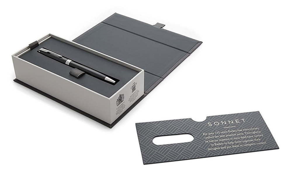 Шариковая ручка Parker Sonnet Slim Lacquer Deep Black CT