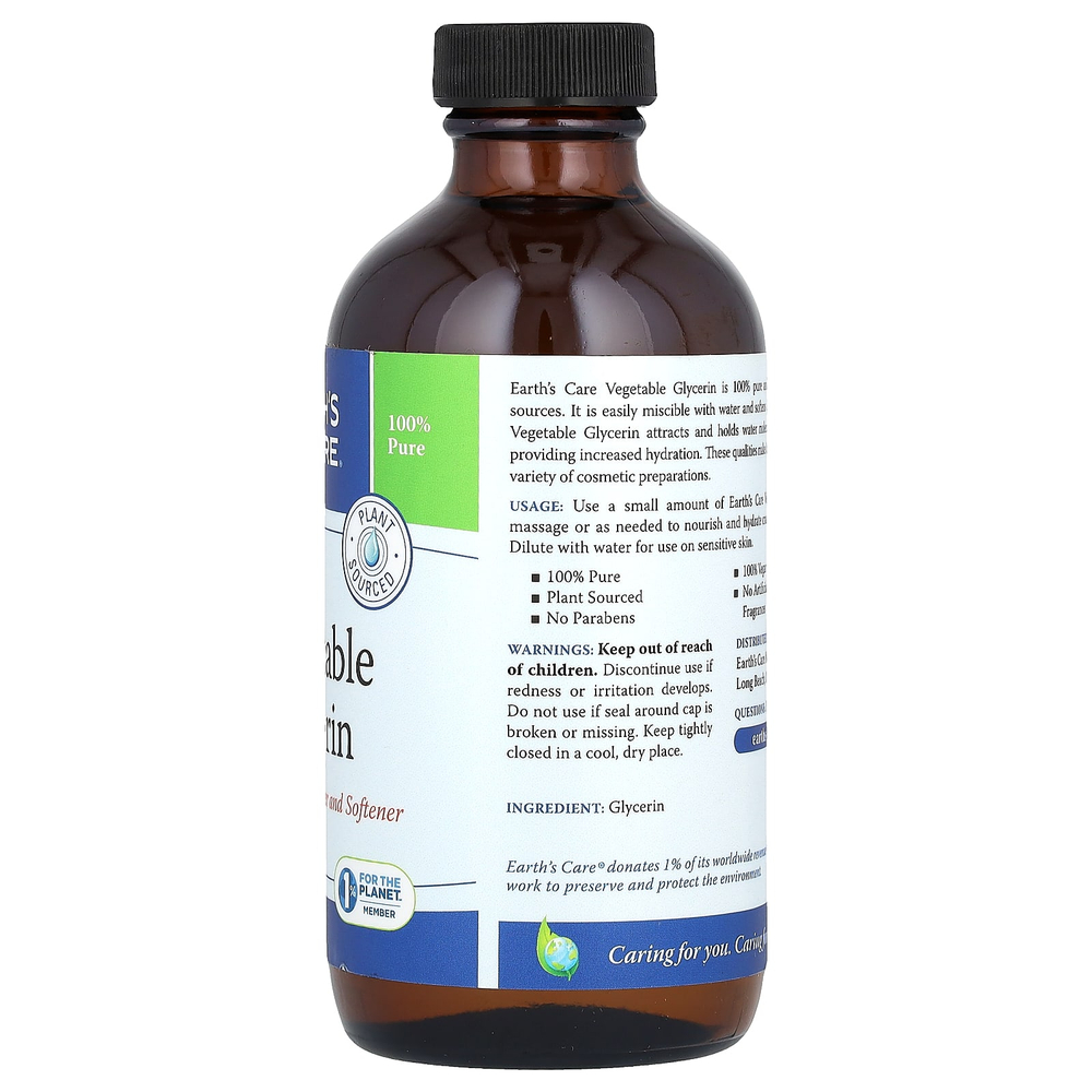 Earth's Care, 100% чистый растительный глицерин, 236 мл (8 жидк. Унций)