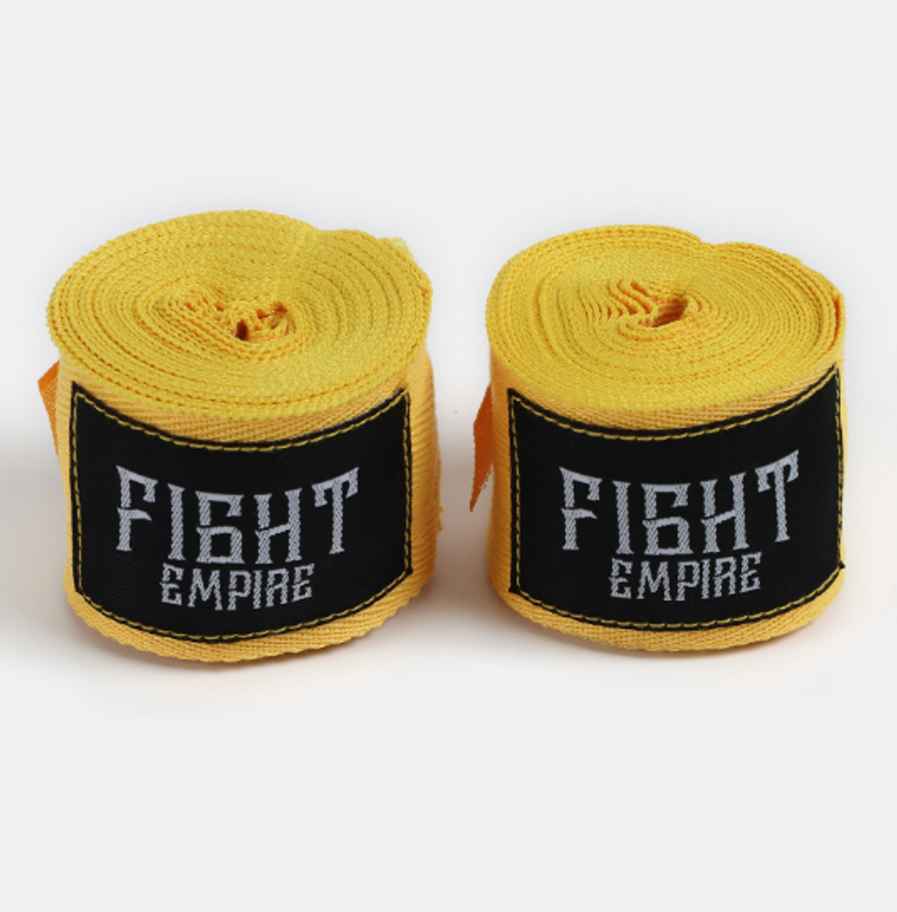 Бинты боксёрские FIGHT EMPIRE, 3 м, эластичные, жёлтые