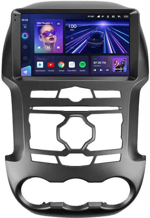 Магнитола для Ford Ranger 3 2011-2015 (рамка тип 1) - Teyes CC3 монитор 9" QLED на Android 10, Быстрая, CarPlay, 4G SIM-слот