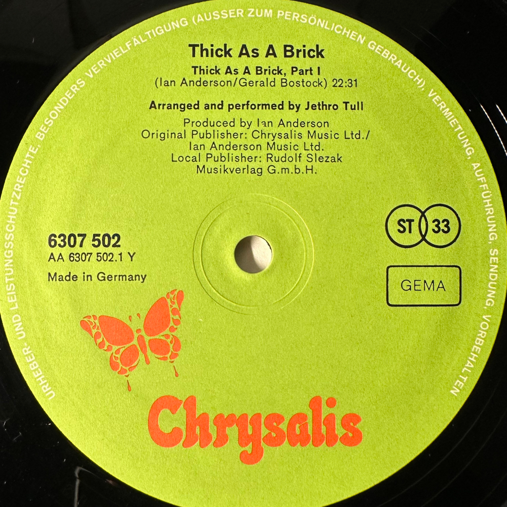 Jethro Tull ‎– Thick As A Brick (Германия)