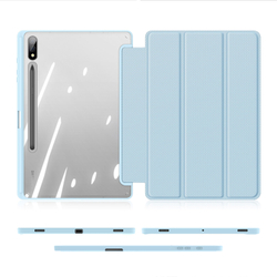 Чехол книжка синего цвета от Dux Ducis для Samsung Tab S10 Plus, S9 Plus и S9 FE Plus, серия Toby Series Case, с функцией пробуждения и сна