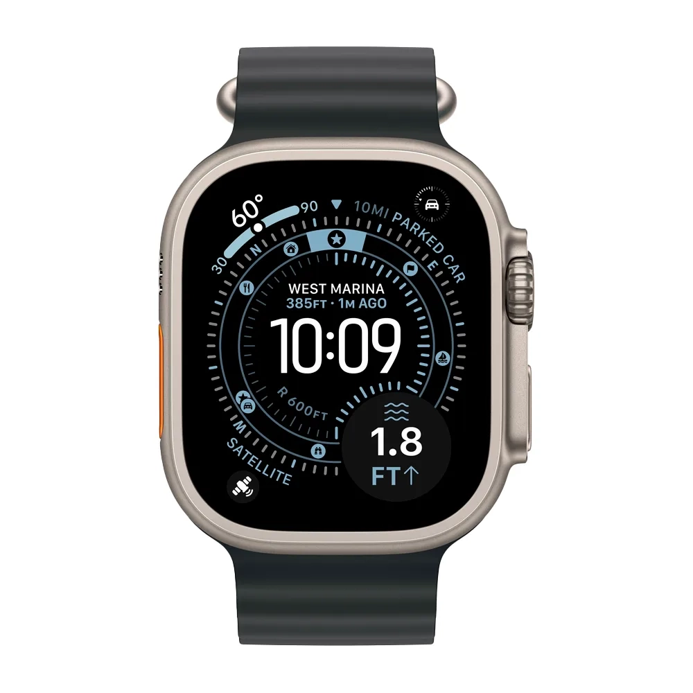 Умные часы Apple Watch Ultra 3 (2025) GPS + Cellular, 49mm, Natural Titanium Case with Black Ocean Band