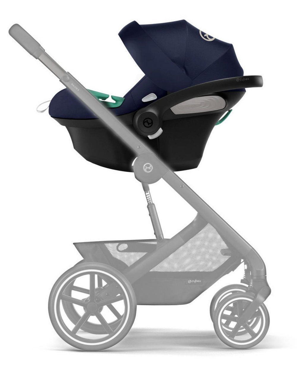 Коляска 3 в 1 Cybex Priam IV Rosegold complete и автокресло Aton B2 i-Size Bay Blue Leaf Green